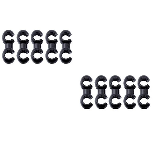 10pcs Bicycle MTB Brake Gear Cable Clips – Lightweight, Durable S-Style Buckle for Brake & Derailleur Lines