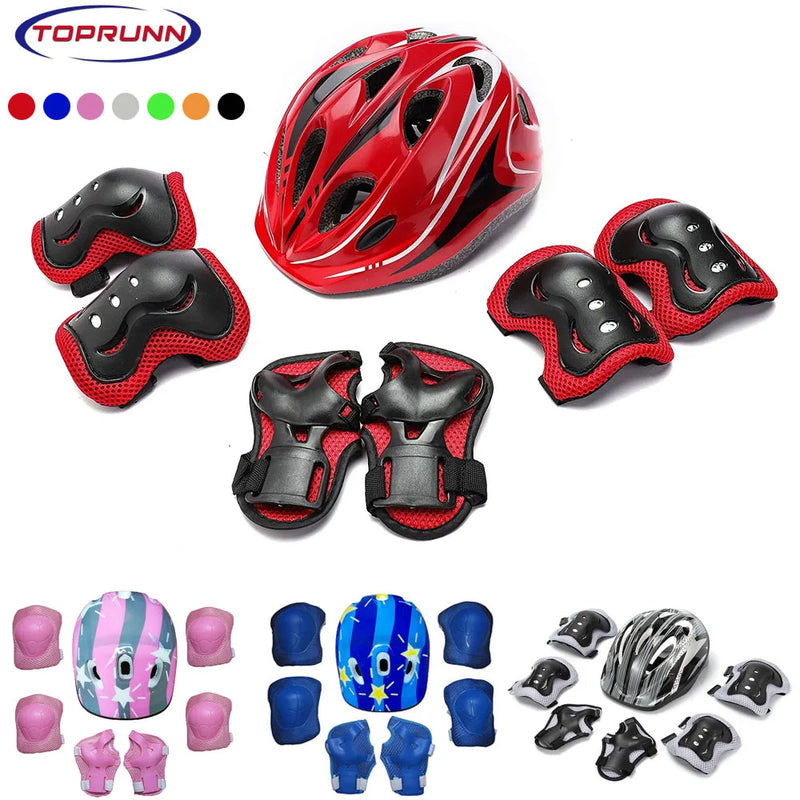 TOPRUNN Kids Multi-Sport Helmet & Protective Gear Set – Impact-Resistant, Adjustable & Breathable for Cycling, Skating & BMX