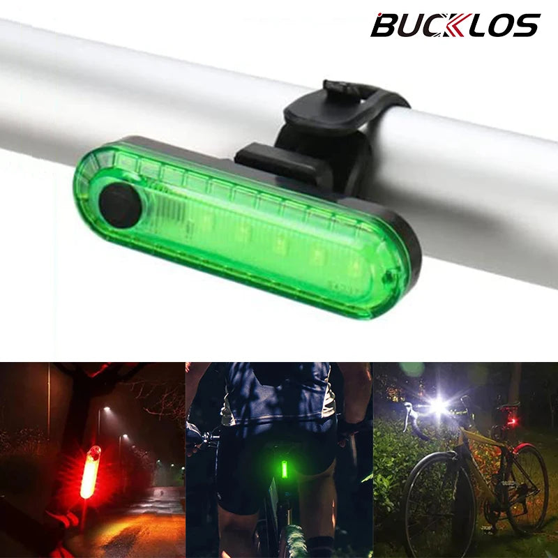 BUCKLOS Rechargeable Bicycle Light Set – Front and Rear LED Headlight & Taillight