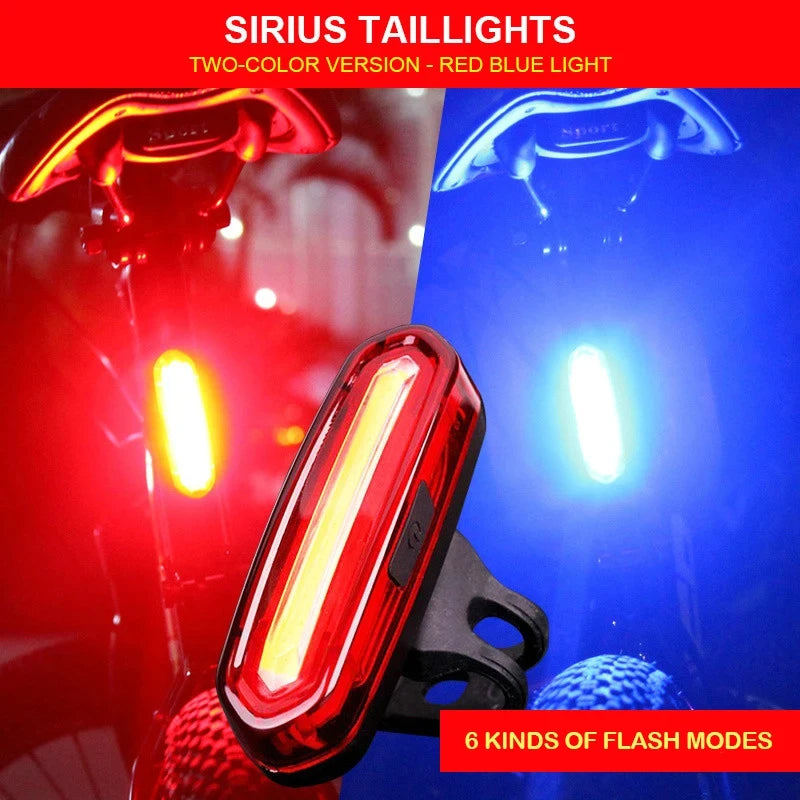 Waterproof LED Bike Tail Light – USB Rechargeable Cycling Rear Lamp for Mountain & Road Bikes