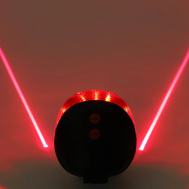 High-Intensity LED Bicycle Taillight – Waterproof, Laser Safety Warning & Multi-Mode Illumination for Night Riding