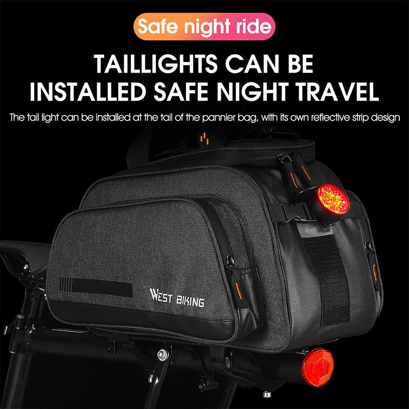 WEST BIKING 10L Large-Capacity Bicycle Pannier Bag – Insulated, Rainproof & Multi-Purpose Cycling Storage