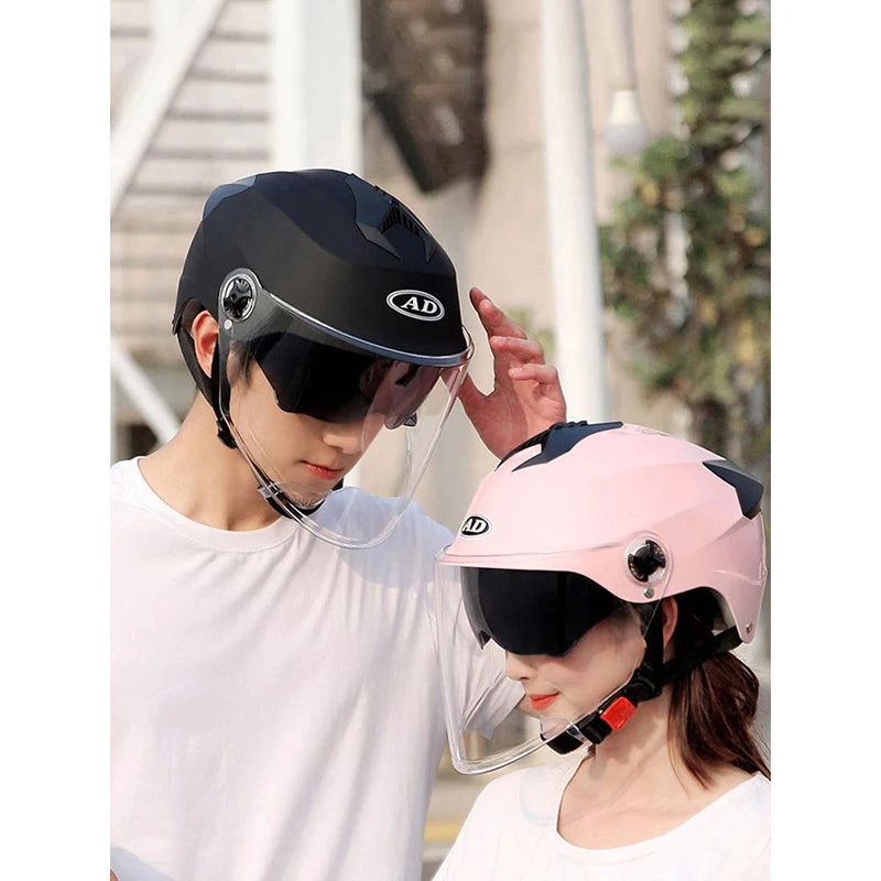 Rechargeable LED Motorcycle & Scooter Helmet – Double Visor, Adjustable Fit & Impact-Resistant for Safe Riding