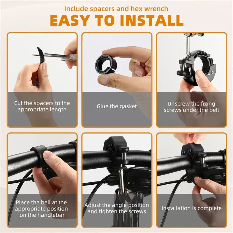 WEST BIKING MTB Road Bike Mini Bell – Loud, Clear Ringtone for 22.2-31.8mm Handlebars