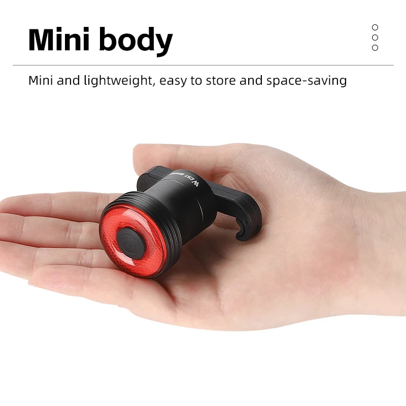 WEST BIKING Smart Sensing Bicycle Taillight – IPX6 Waterproof Rear Light with Type-C Charging