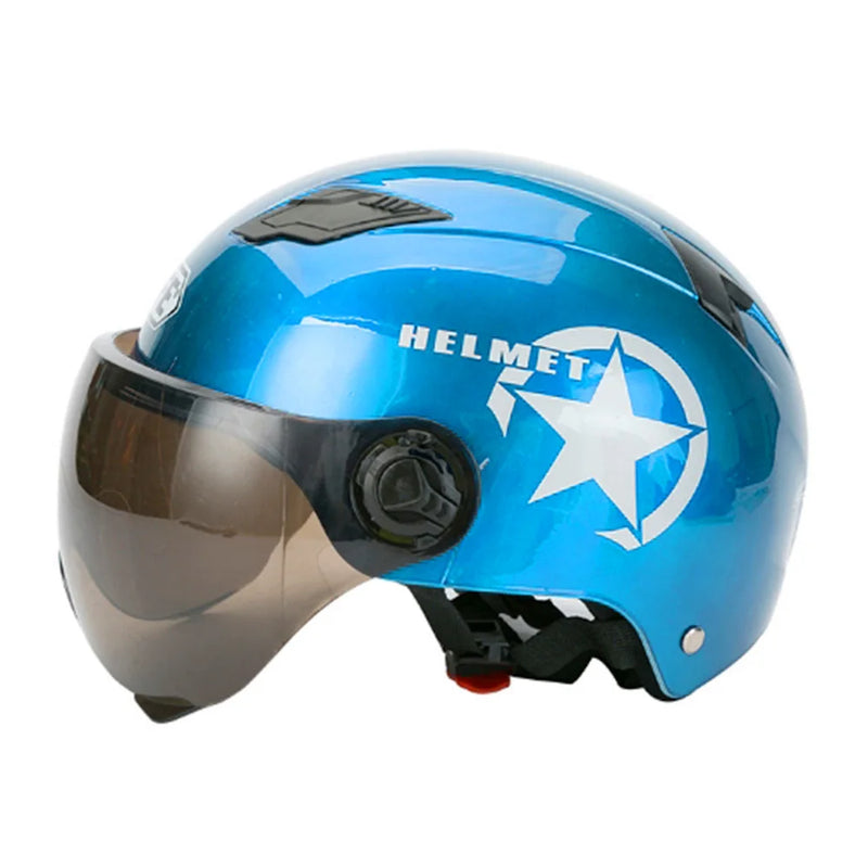 TIMOTRAS Dual-Lens Motorcycle Helmet – Lightweight, UV-Protective & Secure Fit for Electric Bikes & Scooters