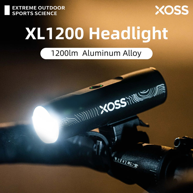 XOSS XL1200 Bike Headlight – 1200 Lumens, Waterproof, Rechargeable LED Bicycle Light