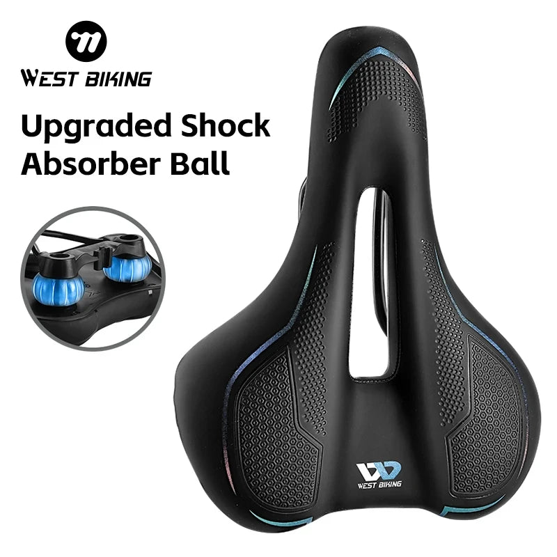 WEST BIKING MTB & Road Bike Saddle – Hollow, Breathable & Soft Shock-Absorbing Design