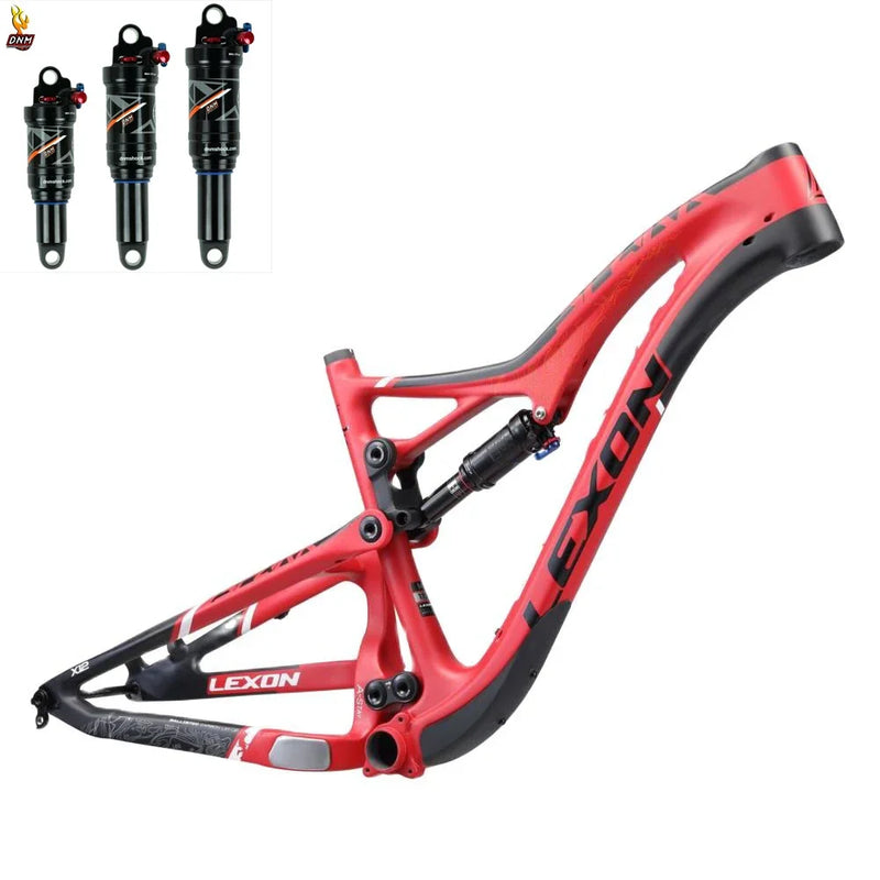 Lexon SPARK 29er Full Suspension MTB Frame – All-Mountain Carbon Frame with DNM Shock