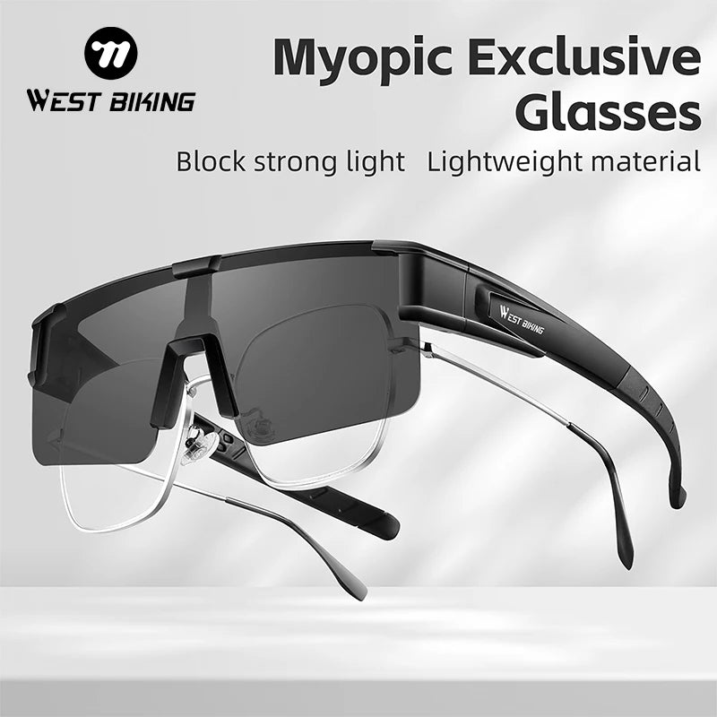 WEST BIKING Large-Frame Cycling Sunglasses – Photochromic, Polarized & Lightweight for Outdoor Sports