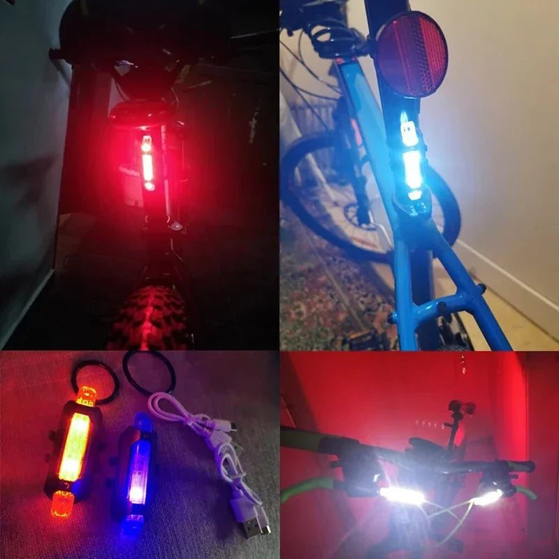 Bicycle Rear LED Light – USB Rechargeable, Waterproof Tail Lamp for MTB & Road Bikes