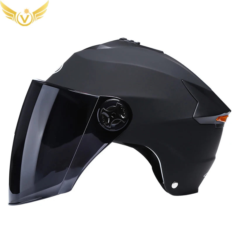 Rechargeable LED Motorcycle & Scooter Helmet – Double Visor, Adjustable Fit & Impact-Resistant for Safe Riding