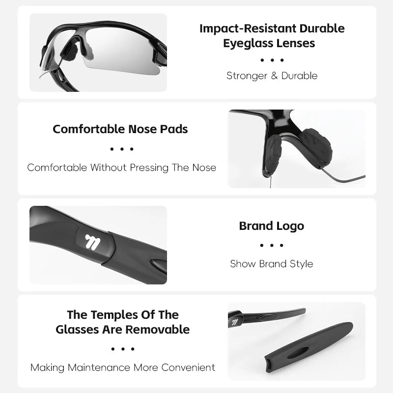 WEST BIKING Photochromic Cycling Sunglasses – UV400 Goggles for Boys & Teenagers
