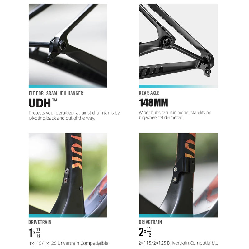Lexon LECTOR Carbon MTB Frame – 29er Boost 148x12mm UDH Mountain Bike Frame