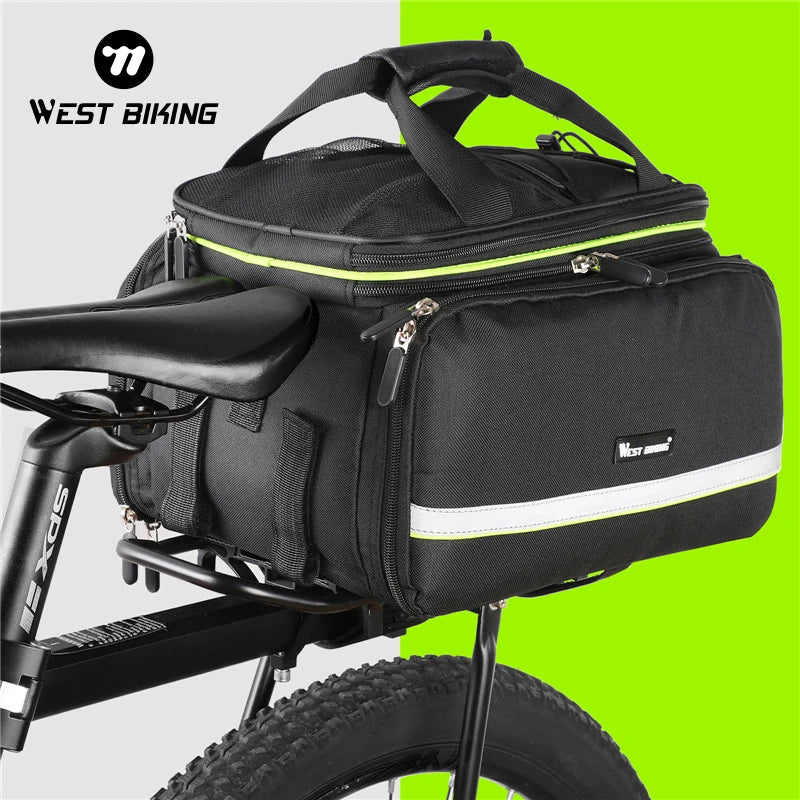 WEST BIKING Waterproof Bicycle Saddle Bags – Expandable 3-in-1 Rear Trunk Bags for Travel & Commuting