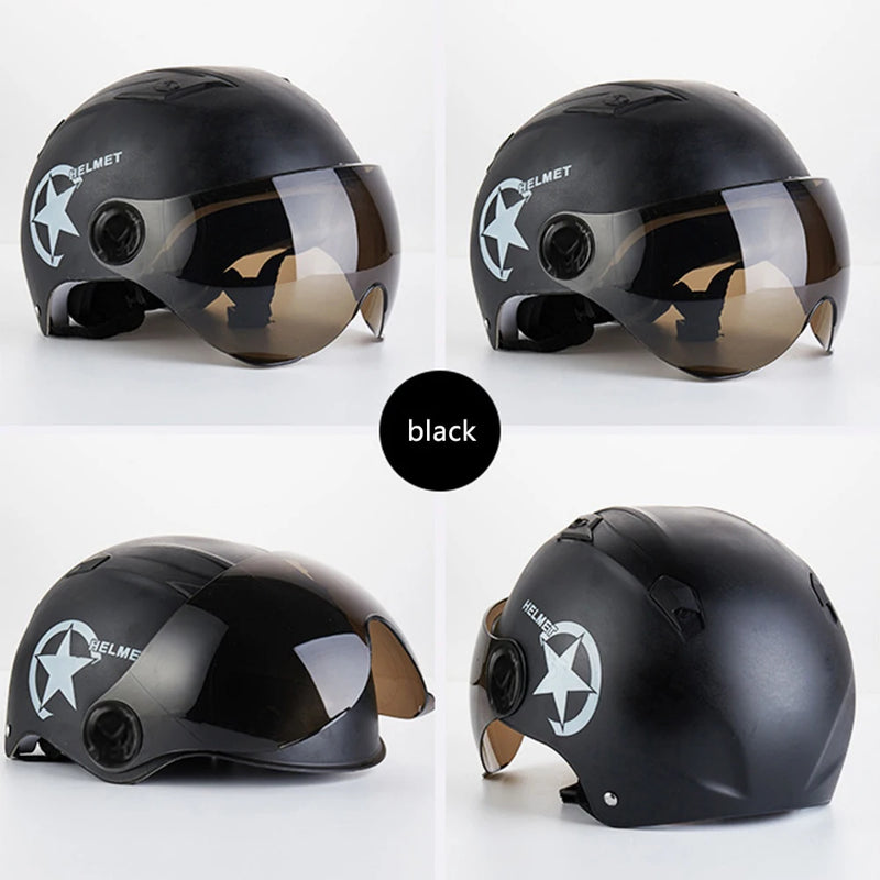 TIMOTRAS Dual-Lens Motorcycle Helmet – Lightweight, UV-Protective & Secure Fit for Electric Bikes & Scooters