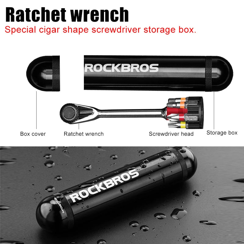 ROCKBROS Multifunctional Bike Repair Tool Kit – Torque Wrench & Screwdriver for MTB & Road Bikes