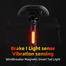 ROCKBROS Bicycle Magnetic Rear Light – IPX6 Waterproof Smart Brake Sensor Tail Light for Enhanced Night Riding