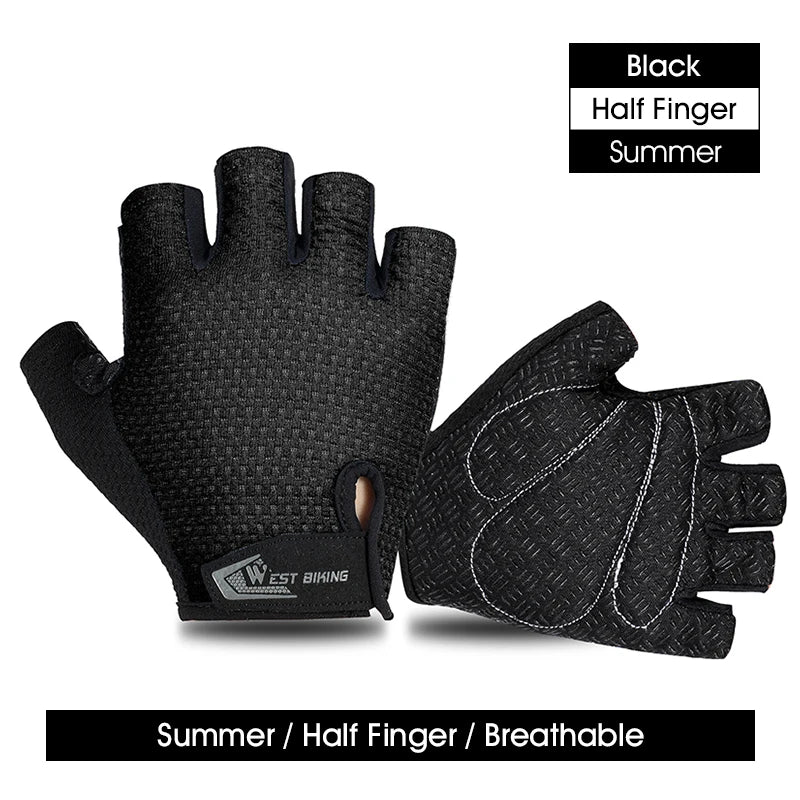 WEST BIKING Anti-Slip Cycling Gloves – Breathable, Touchscreen-Compatible Sports Gloves for MTB & Road Cycling