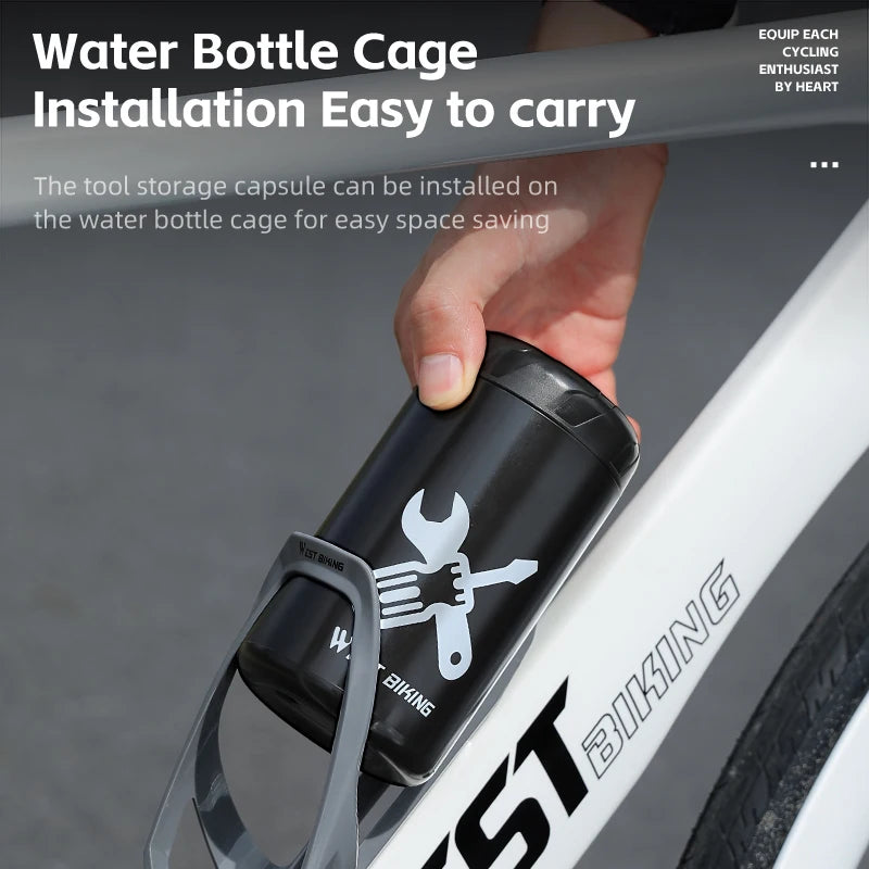 WEST BIKING Waterproof Bicycle Tool Capsule – Compact, Durable & Convenient Storage for Repair Kits