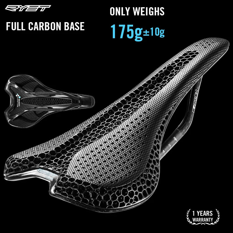 RYET Carbon 3D Printed Saddle – Ultralight, Ergonomic & High-Performance