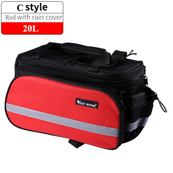 WEST BIKING Waterproof Bicycle Saddle Bags – Expandable 3-in-1 Rear Trunk Bags for Travel & Commuting