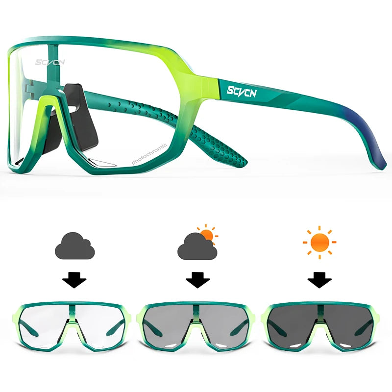 SCVCN Photochromic Cycling Sunglasses – UV400 Protection