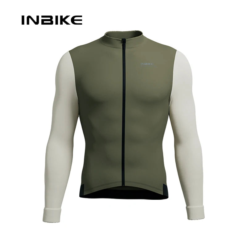 INBIKE Men's Winter Cycling Jersey – Fleece-Lined, Breathable & Reflective for Cold-Weather Riding