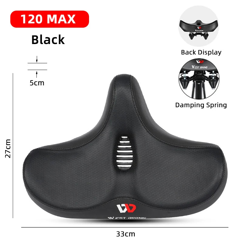 WEST BIKING Extra Wide MTB Bicycle Saddle – Shock-Absorbing, Comfortable & Breathable for Long Rides