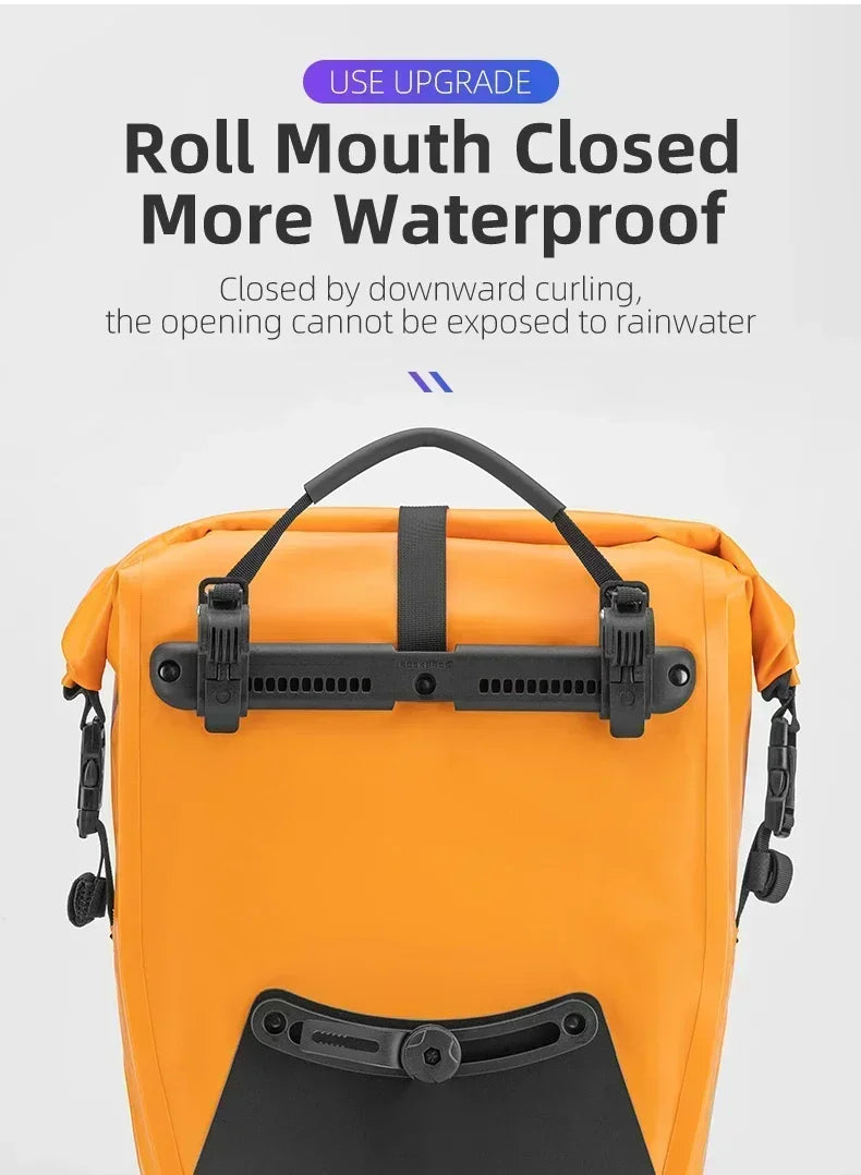 ROCKBROS Waterproof 25L Bike Rack Bag – Twin Pack Double-Sided Cycling Storage for Long-Distance Travel