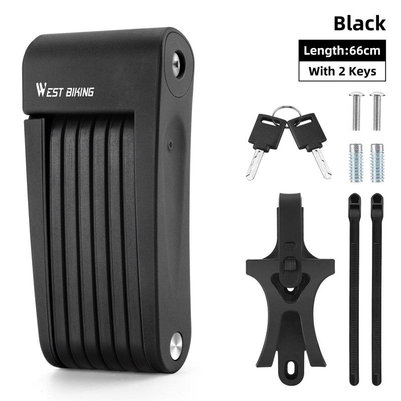 WEST BIKING Portable Folding Bike Lock – Durable Anti-Theft Steel Lock for Bicycles & Motorcycles
