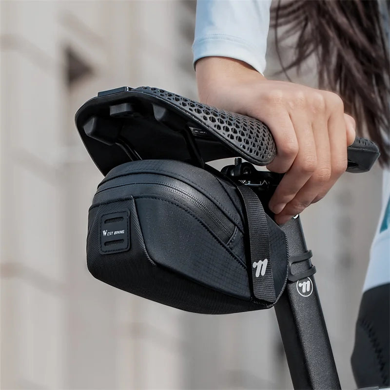 WEST BIKING Portable Waterproof Bicycle Saddle Bag – Compact, Durable & Rainproof for Cycling Gear Storage