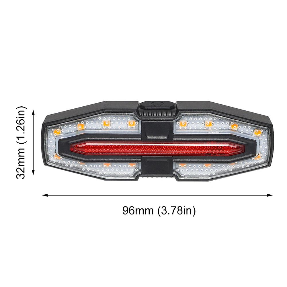 USB Rechargeable Bike Tail Light – Wireless Remote Control Turn Signal for Night Riding