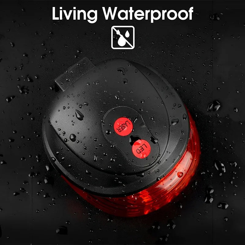 Laser Beam Bike Rear Light – Waterproof, Multi-Mode LED Safety Warning for Night Cycling & Motorcycles
