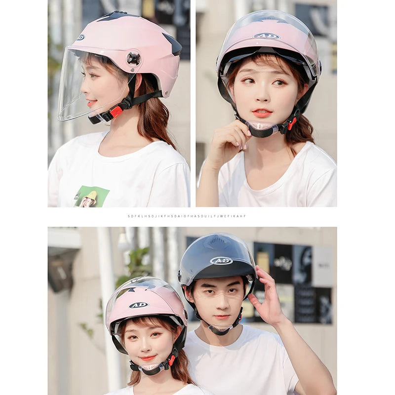 Rechargeable LED Motorcycle & Scooter Helmet – Double Visor, Adjustable Fit & Impact-Resistant for Safe Riding