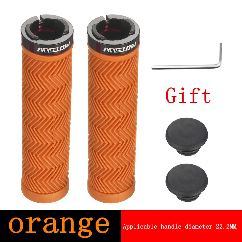 MOTSUV Bicycle Grips – Non-Slip, Shockproof MTB Handlebar Grips with Lock Ring
