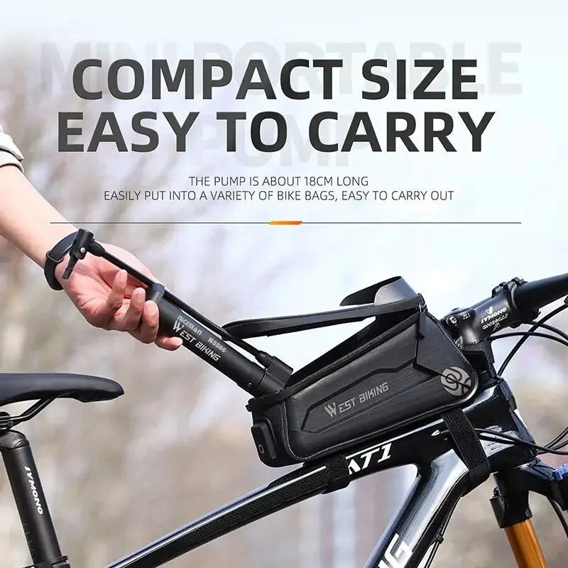 WEST BIKING MTB Floor Pump – High-Pressure 80 PSI, Schrader Valve Compatible & Durable Manual Air Inflator