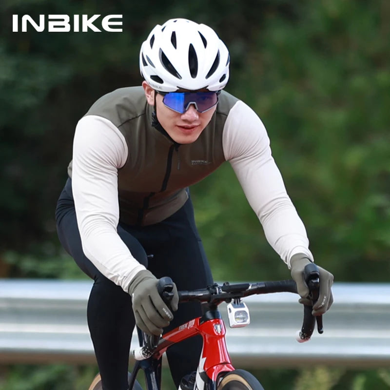 INBIKE Men's Winter Cycling Jersey – Fleece-Lined, Breathable & Reflective for Cold-Weather Riding