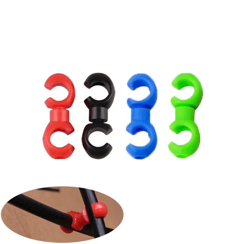 10pcs Bicycle MTB Brake Gear Cable Clips – Lightweight, Durable S-Style Buckle for Brake & Derailleur Lines
