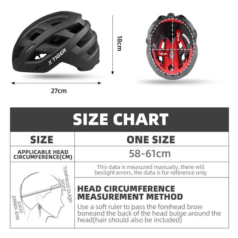 X-TIGER Ultralight Cycling Helmet – Integrated Mold Design