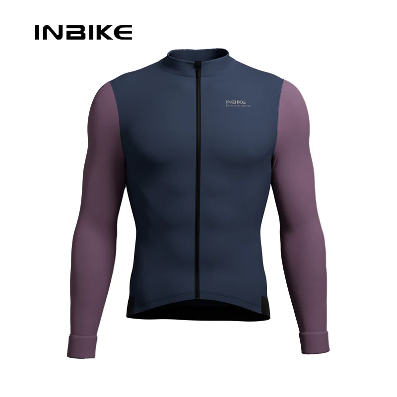 INBIKE Men's Winter Cycling Jersey – Fleece-Lined, Breathable & Reflective for Cold-Weather Riding