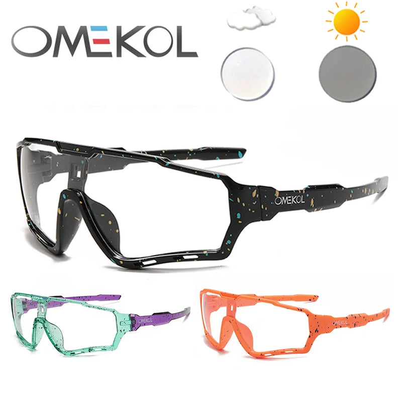 OMEKOL Photochromic Cycling Glasses – Adaptive Sport Eyewear for Men & Women