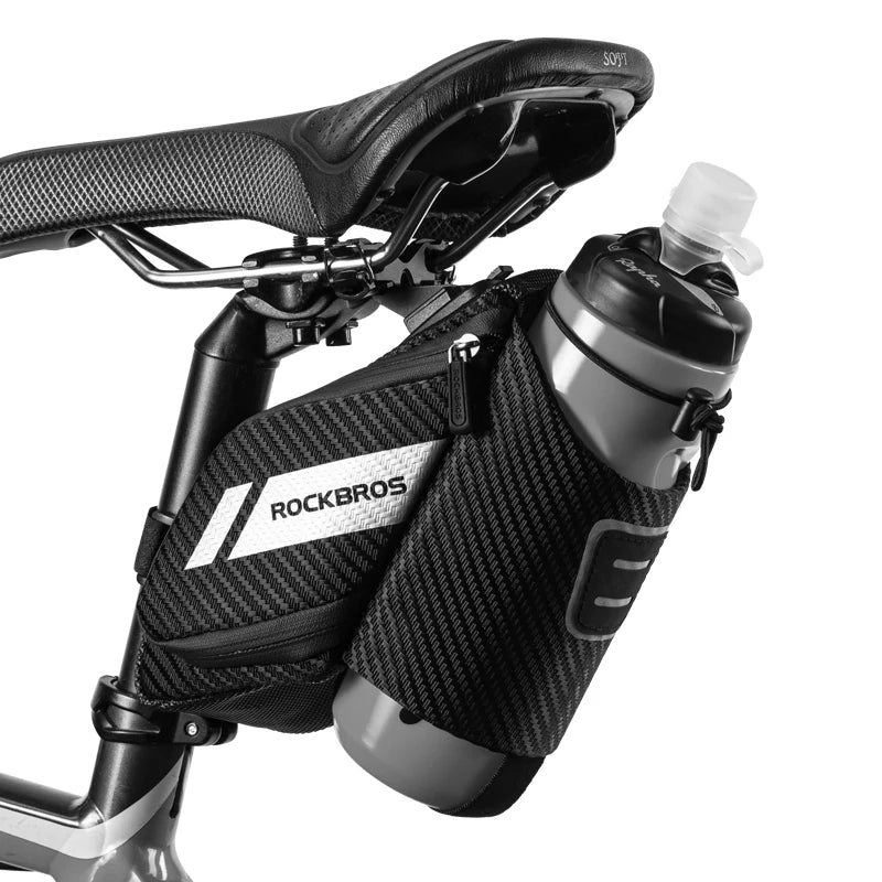 ROCKBROS 1.5L Bicycle Bag with Water Bottle Pocket – Water Repellent, Reflective MTB Road Bike Bag