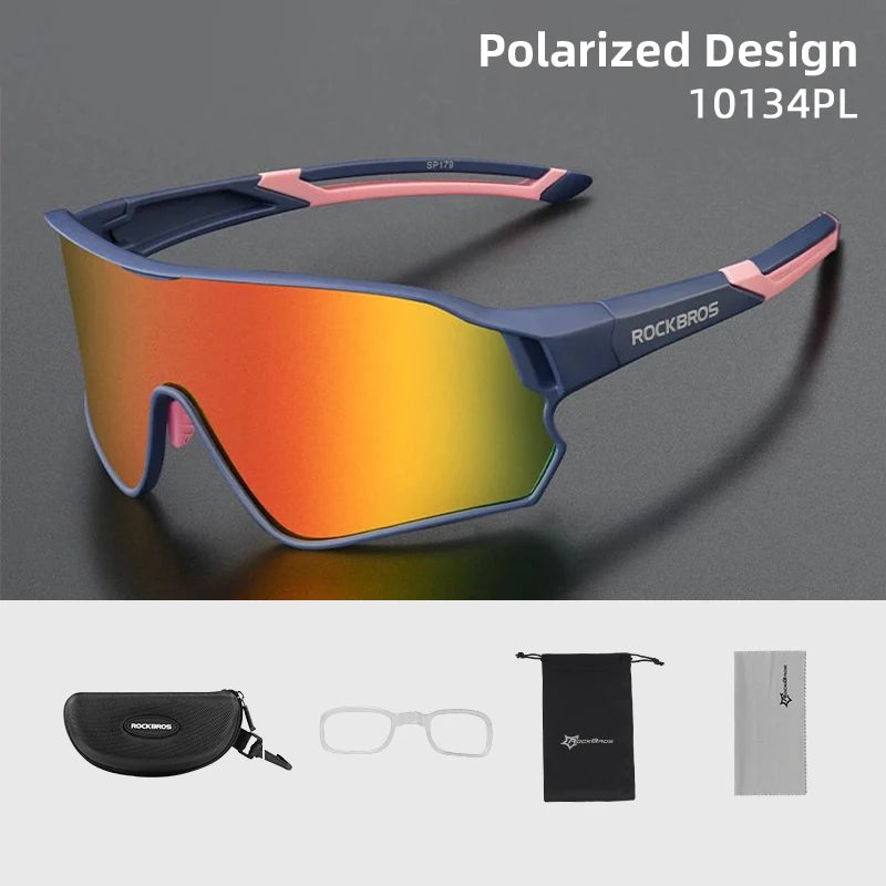 ROCKBROS Polarized UV400 Sunglasses - Sports Glasses for Cycling, Hiking, Golf, Outdoor Activities