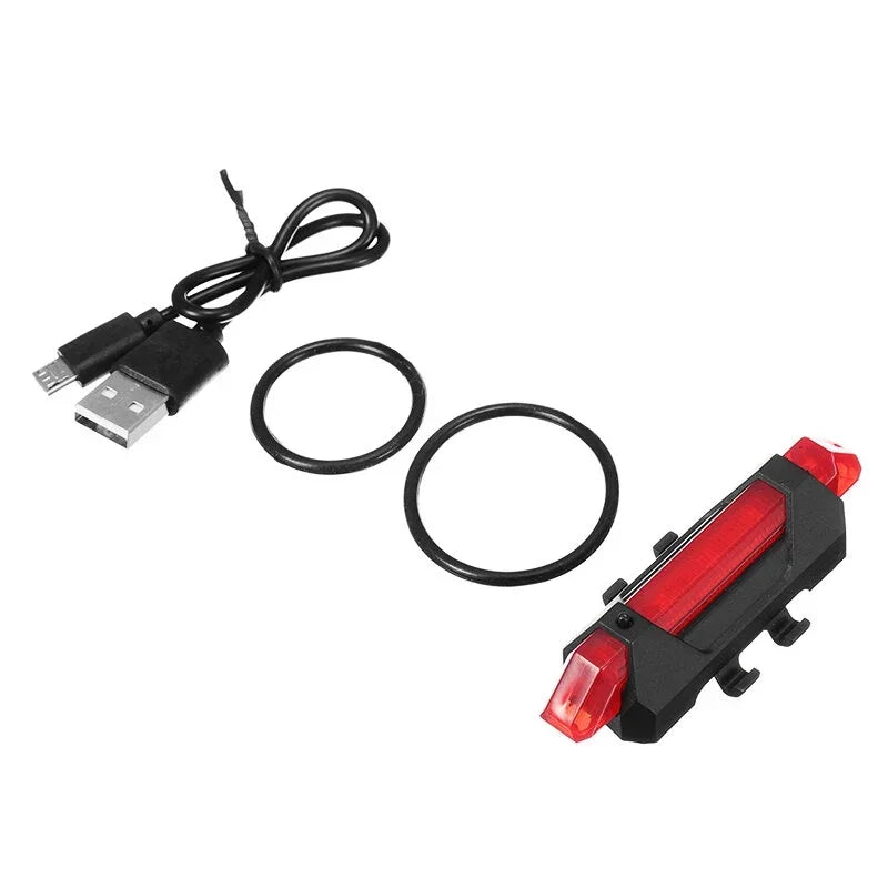 Bicycle Rear LED Light – USB Rechargeable, Waterproof Tail Lamp for MTB & Road Bikes
