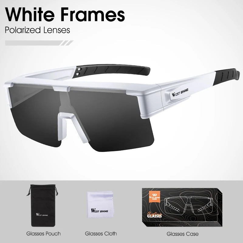 WEST BIKING Photochromic Cycling Glasses – UV400 Protection, Polarized Sport Sunglasses for MTB & Road Cycling