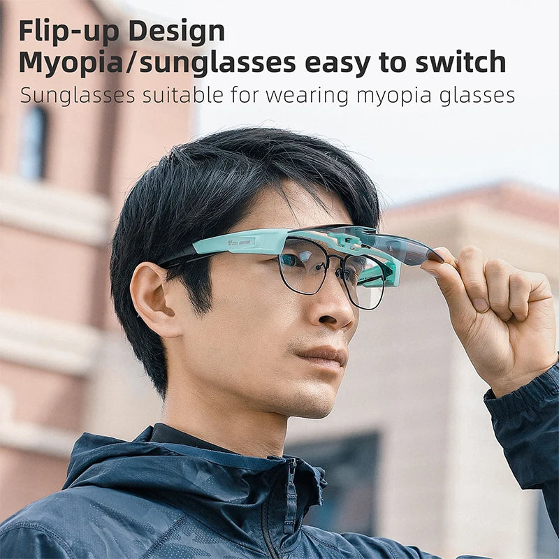 WEST BIKING Photochromic Cycling Sunglasses – Flip-Up, Polarized & Night Vision Lenses for MTB & Road Cycling