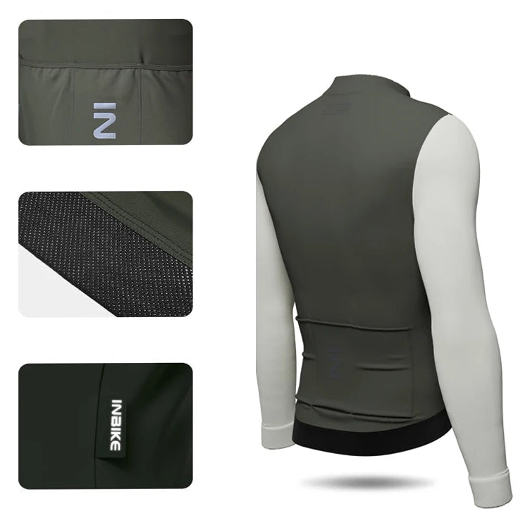 INBIKE Men's Winter Cycling Jersey – Fleece-Lined, Breathable & Reflective for Cold-Weather Riding