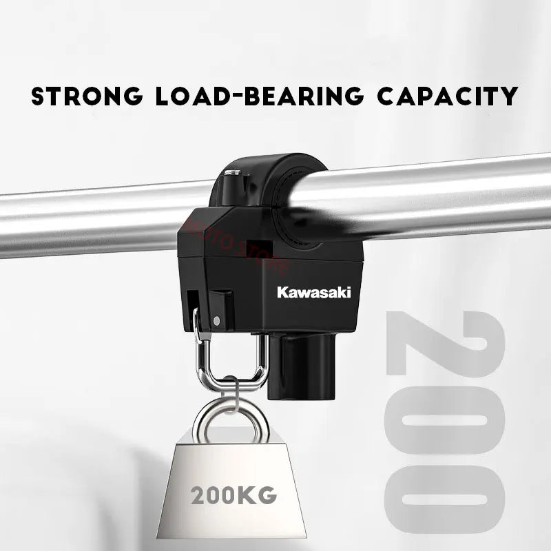 Kawasaki Universal Motorcycle Helmet Lock – Anti-Theft, Handlebar Mount & Heavy-Duty Aluminum Alloy Security