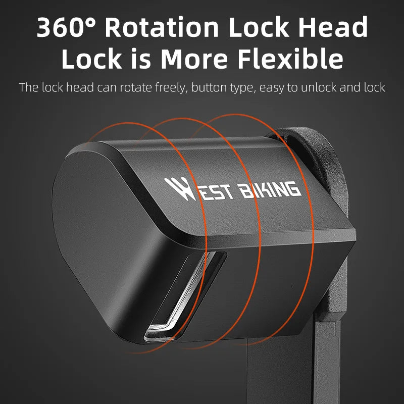 WEST BIKING Portable Folding Bike Lock – Durable Anti-Theft Steel Lock for Bicycles & Motorcycles